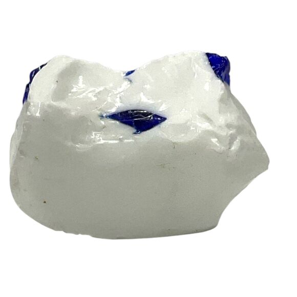 Cobalt Tipped White Art Glass Cullet Glowing Manganese Slag Glass #5GX4 - Picture 2 of 7